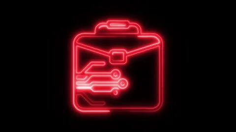 Business Intelligence Outline Icon in HD Video Neon Animation 库存影片 304551934