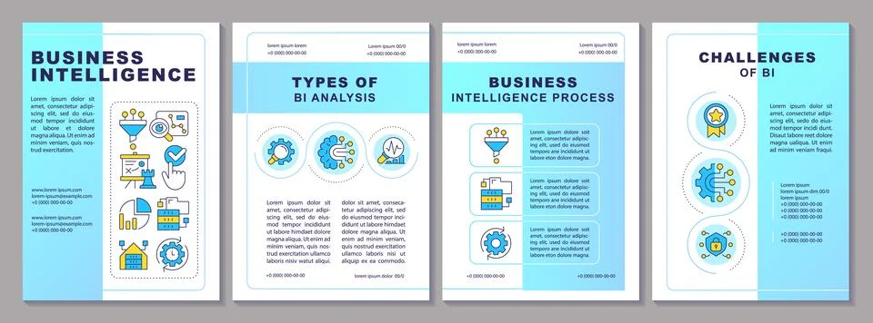 Business intelligence process brochure layout イラスト素材