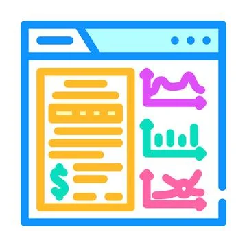 Business intelligence process color icon vector illustration 스톡 일러스트