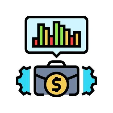 Business intelligence process color icon vector illustration イラスト素材