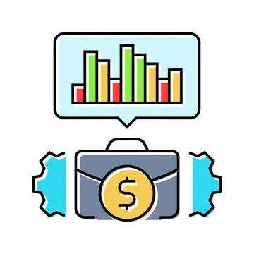Business intelligence process color icon vector illustration イラスト素材