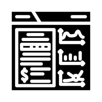 Business intelligence process glyph icon vector illustration イラスト素材