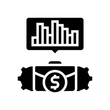 Business intelligence process glyph icon vector illustration Illustrazione stock