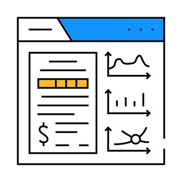 Business intelligence process icon color illustration イラスト素材