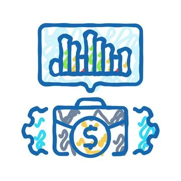 Business intelligence process icon doodle illustration Stock Illustration