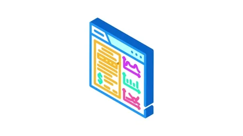 Business intelligence process isometric icon animation Video stock 327284259