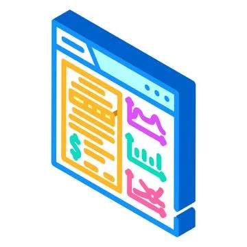 Business intelligence process isometric icon vector illustration Stock Illustration