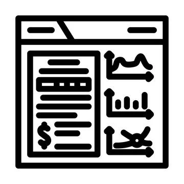 Business intelligence process line icon vector illustration Illustrazione stock