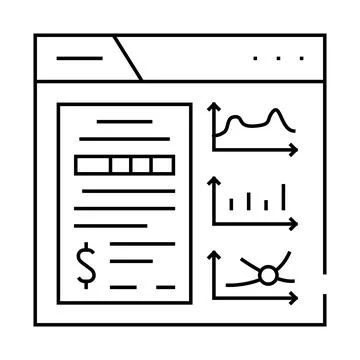 Business intelligence process line icon vector illustration 스톡 일러스트