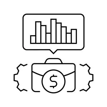 Business intelligence process line icon vector illustration Illustrazione stock