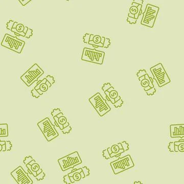 Business intelligence process line seamless pattern Illustrazione stock