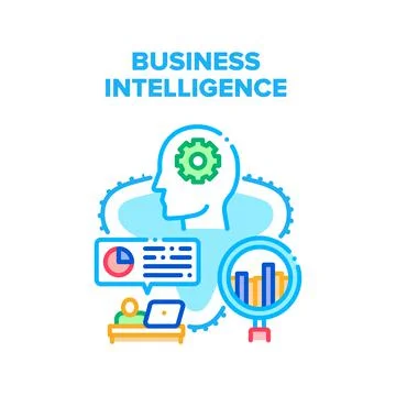 Business Intelligence Process Vector Concept Color 스톡 일러스트