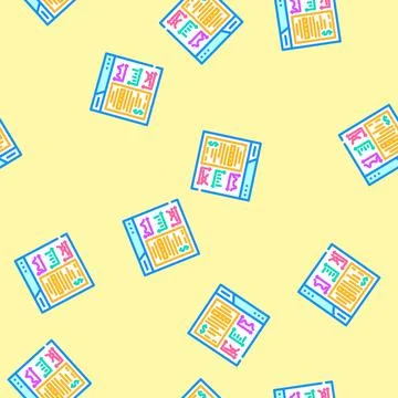 Business intelligence process vector seamless pattern Illustration