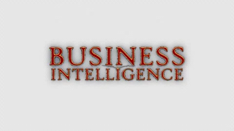 Business Intelligence red neon spark lightning glitch text animation Stock Footage 308535602