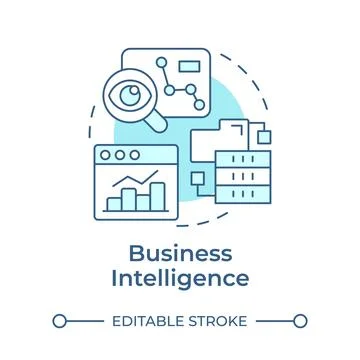 Business intelligence soft blue concept icon Stock Illustration