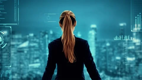Business intelligence technology and big data analytic mixed media Stock Footage 162855680