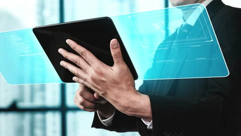 Business intelligence technology and big data analytic mixed media Stock Footage 164677145