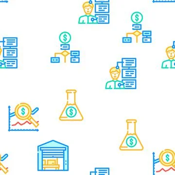 Business Intelligence Technology Icons Set Vector Illustrazione stock