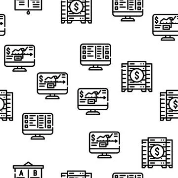 Business Intelligence Technology Vector Seamless Pattern Illustrazione stock
