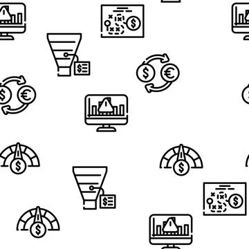 Business Intelligence Technology Vector Seamless Pattern イラスト素材