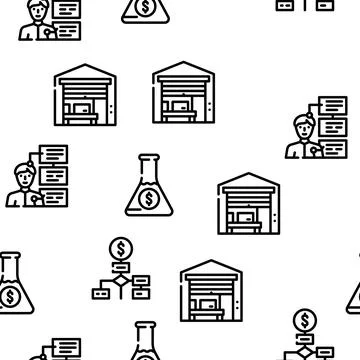 Business Intelligence Technology Vector Seamless Pattern Stock Illustration