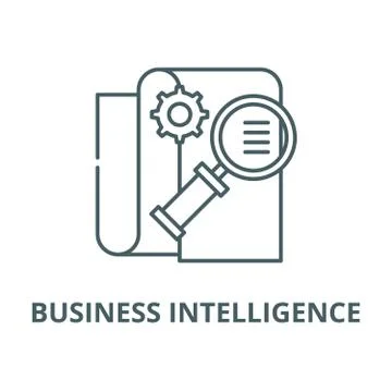 Business intelligence vector line icon, linear concept, outline sign, symbol Stock Illustration