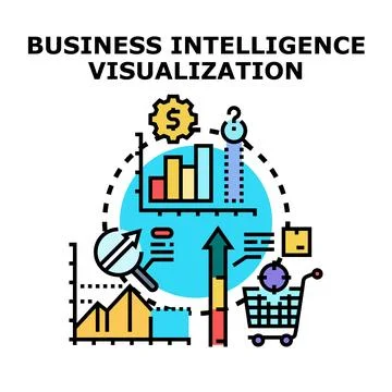 Business intelligence visualization data analysis concept Stockillustratie