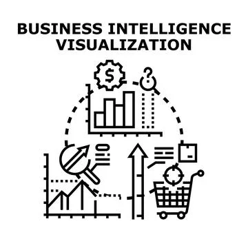 Business intelligence visualization data analysis concept Stockillustratie
