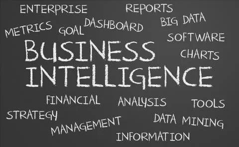 Business intelligence word cloud Stock Illustration