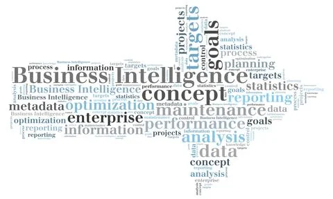Business Intelligence word cloud 스톡 일러스트