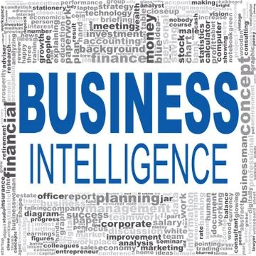 Business intelligence word cloud. Stock Photos