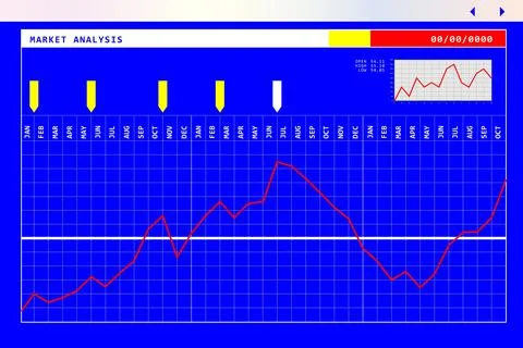 Business interface with graphs and data イラスト素材