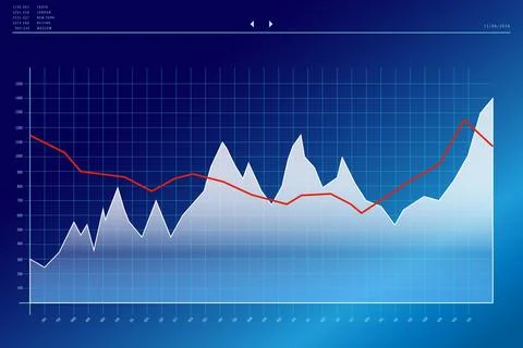 Business interface with graphs and data イラスト素材