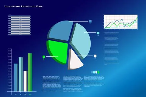 Business interface with graphs and data イラスト素材