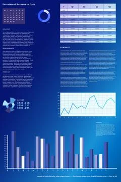 Business interface with graphs and data Stockillustratie