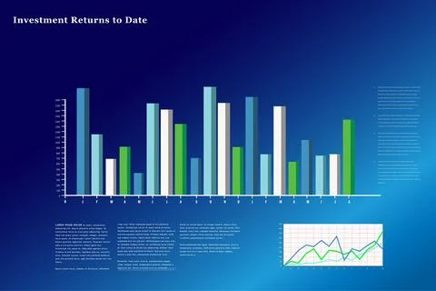 Business interface with graphs and data Stockillustratie
