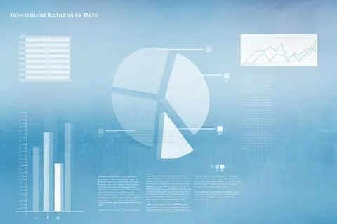 Business interface with graphs and data Stock Photos