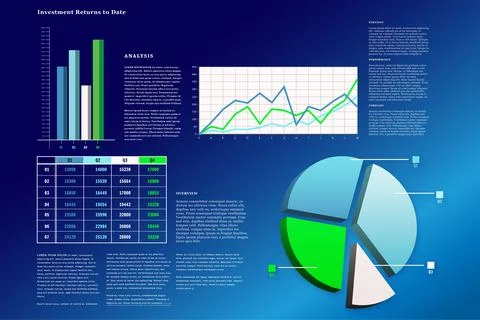 Business interface with graphs and data Stock Photos