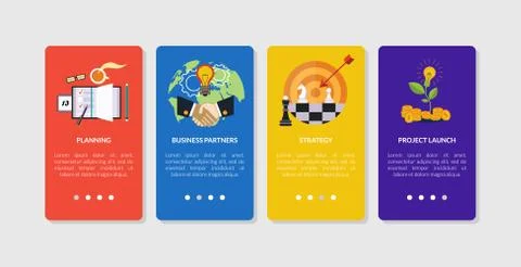 Business Interface Landing Page Website Templates Set, Planning, Business Stock Illustration