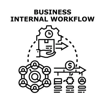 Business internal workflow process management concept イラスト素材