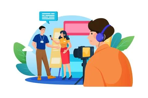 Business Interview Illustration 스톡 일러스트