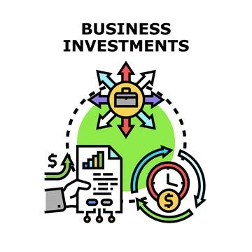 Business investments creating project development and financial growth strate Stock Illustration