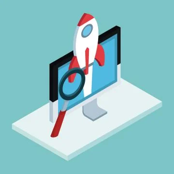 Business isometric elements Illustrazione stock
