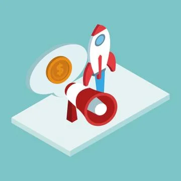 Business isometric elements Stock Illustration