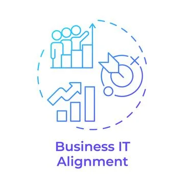 Business it alignment blue gradient concept icon Illustrazione stock
