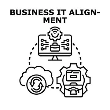 Business it alignment connecting strategy and technology processes Stock Illustration