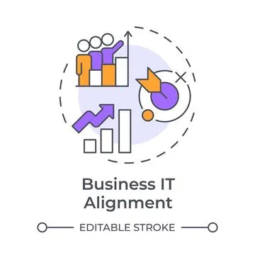 Business it alignment multi color concept icon Stock Illustration