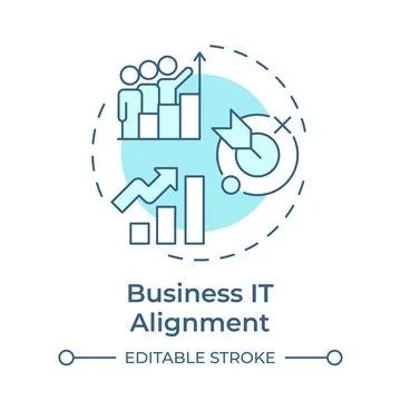 Business it alignment soft blue concept icon Stock Illustration