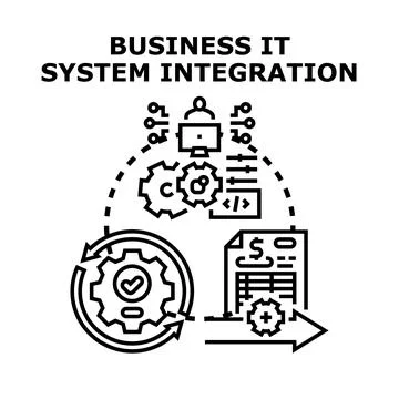Business it system integration process optimization 스톡 일러스트