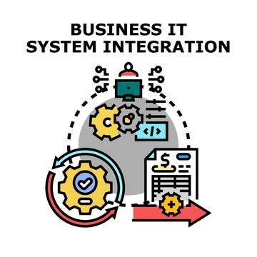Business it system integration process optimization Stock Illustration